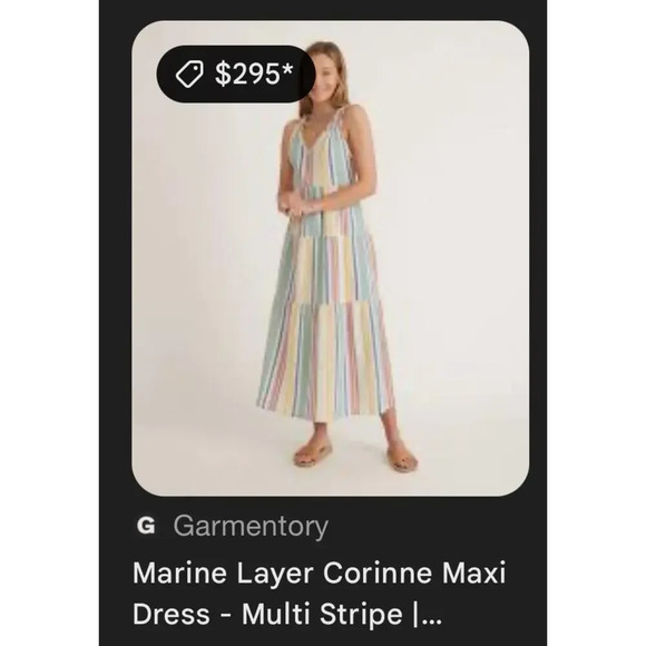 Marine Lawyer Corrine Maxi Dress Multi Striped size XL with pockets - Picture 13 of 13